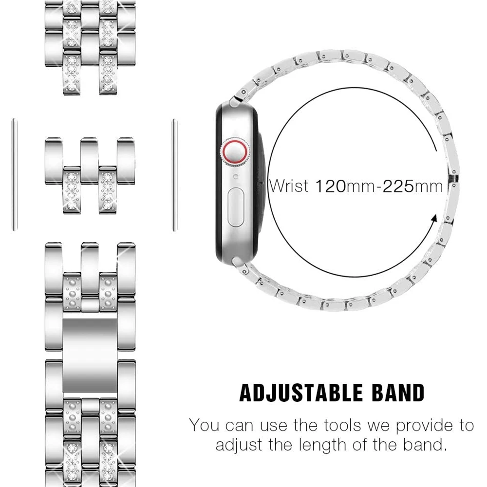 Для Apple Watch 4 5 ремешок 44 мм 40 Женские Ювелирные украшения стразы со стразами