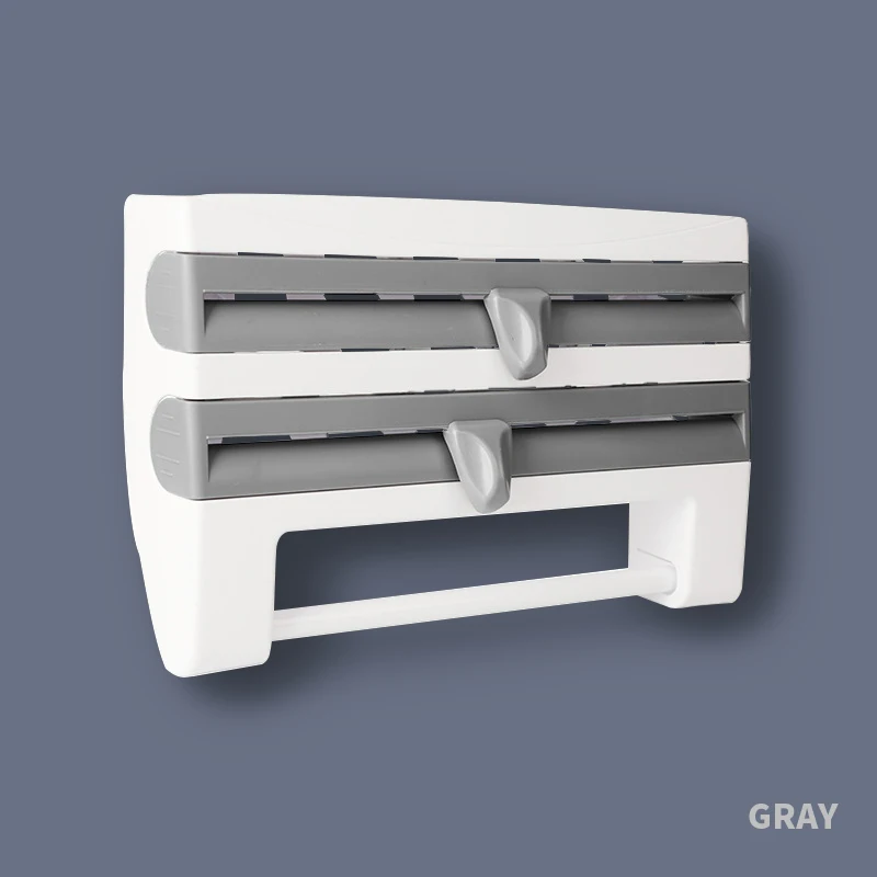 Professional Aluminum Foil Plastic Wrap Dispensers with Slide Cutter Preservative Film Cutter Kitchen paper towl Holder Storage 
Professional Aluminum Foil Plastic Wrap Dispensers with Slide Cutter Preservative Film Cutter Kitchen paper towl Holder Storage