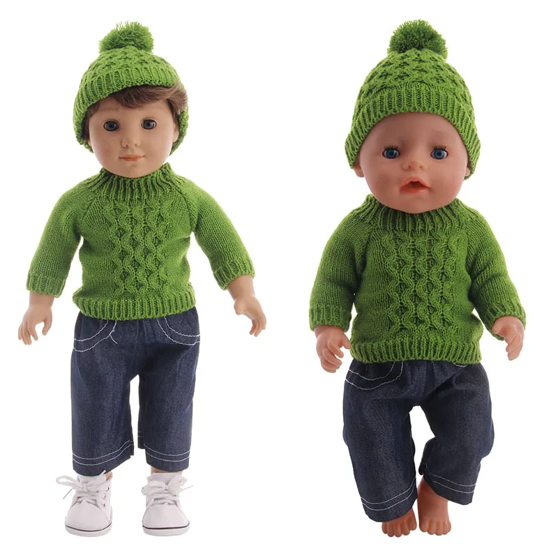 3PCS/LOT Christmas Green Sweater Set Fit 43cm Baby New Born,42cm Nenuco,18inch American Girl Doll Clothes Accessories
3PCS/LOT Christmas Green Sweater Set Fit 43cm Baby New Born,42cm Nenuco,18inch American Girl Doll Clothes Accessories