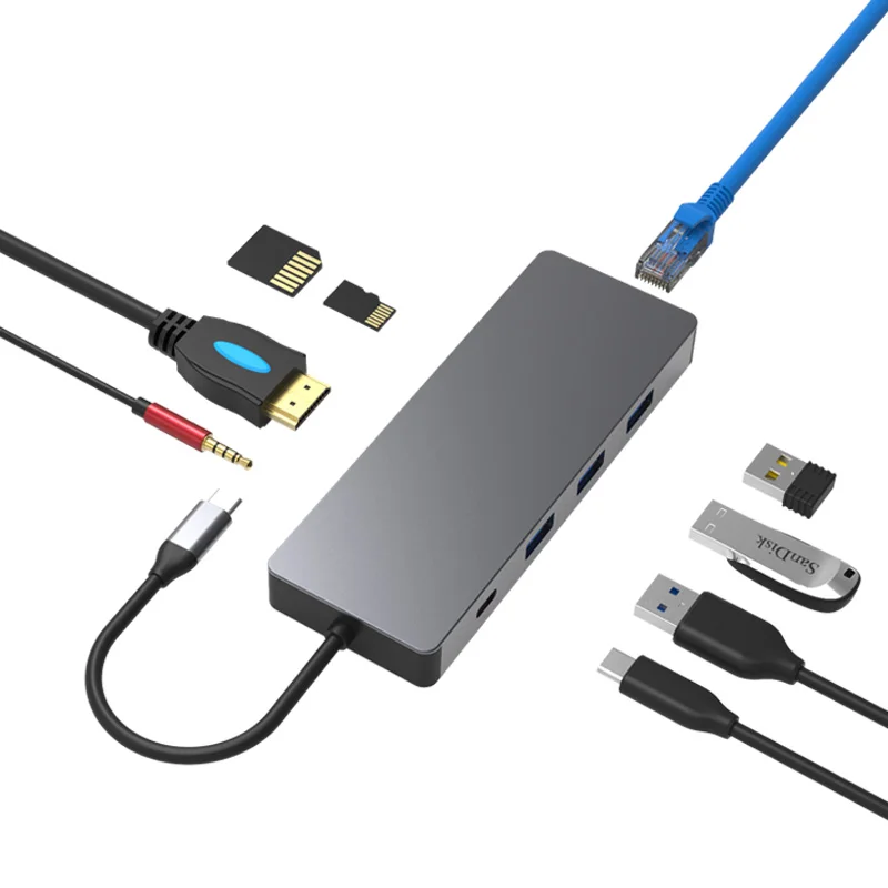 Blueendless Мульти USB 3 0 HDMI адаптер для разветвителя C концентратор кардридер type 1 Для