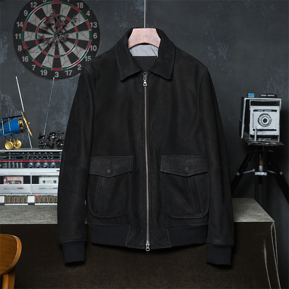 Men Leather Jacket Matte Cowhide Flight Jacket Military Clothing Men's Skin Coat Winter Asian Size S-5XL Wholesale Drop Shipping
Men Leather Jacket Matte Cowhide Flight Jacket Military Clothing Men's Skin Coat Winter Asian Size S-5XL Wholesale Drop Shipping