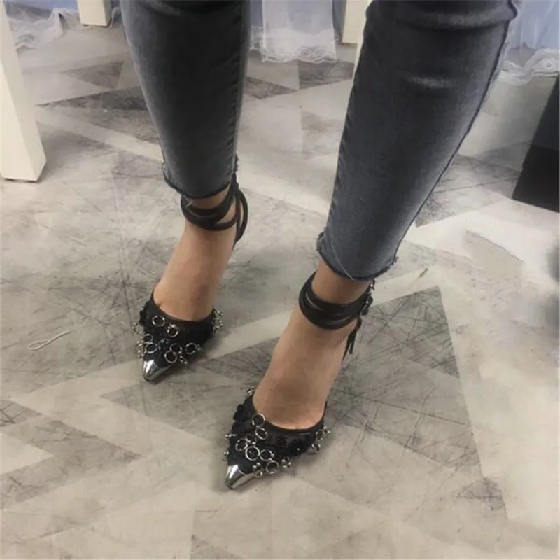 2021 New Black Mesh Women Sandals Metal Toe 10CM High Heels Circle Decor Summer Sandal Women Pumps Ankle Strap Dress Shoes Woman
2021 New Black Mesh Women Sandals Metal Toe 10CM High Heels Circle Decor Summer Sandal Women Pumps Ankle Strap Dress Shoes Woman