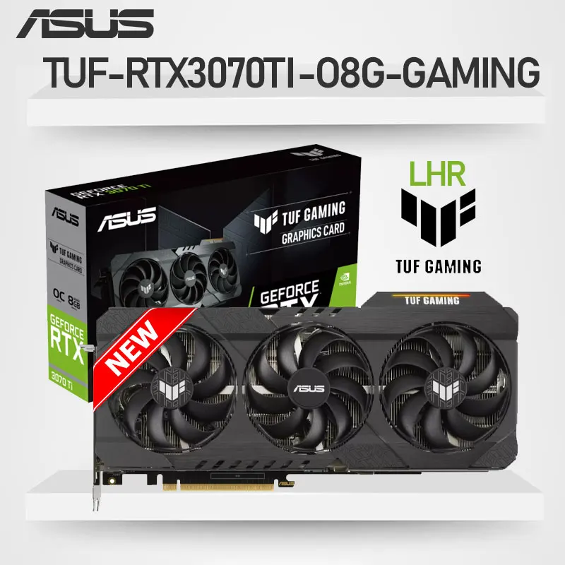 Видеокарта ASUS Raphic TUF-RTX3070TI-O8G-GAMING LHR GDDR6X, графические карты 4,0 бит PCI-E 3070 GeForce RTX Ti GPU, игровая видеокарта
Видеокарта ASUS Raphic TUF-RTX3070TI-O8G-GAMING LHR GDDR6X, графические карты 4,0 бит PCI-E 3070 GeForce RTX Ti GPU, игровая видеокарта
