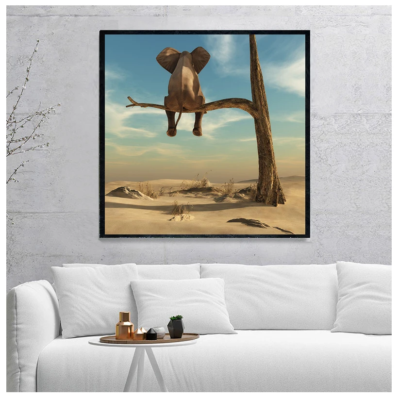 Funny Little Elephant on Tree Canvas Painting Wall Art Animal Pictures Nordic Posters and Prints for Kids Room Home Decor
Funny Little Elephant on Tree Canvas Painting Wall Art Animal Pictures Nordic Posters and Prints for Kids Room Home Decor