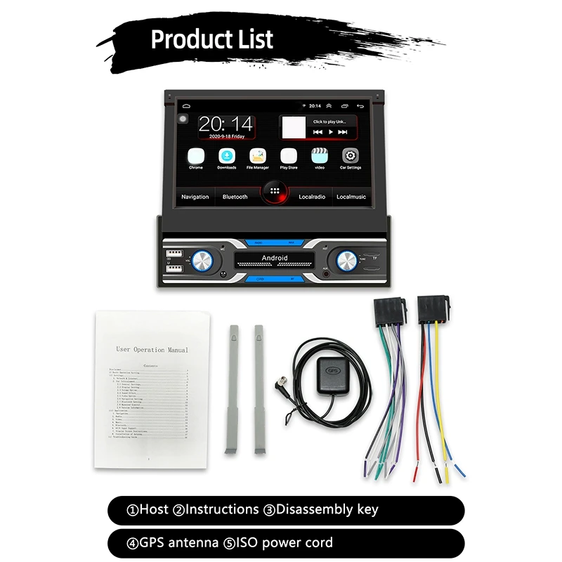1Din Car Radio GPS Navigation 7 Inch HD Retractable Sn Android 8.1 Multimedia Player Universal o Player No DVD
1Din Car Radio GPS Navigation 7 Inch HD Retractable Sn Android 8.1 Multimedia Player Universal o Player No DVD