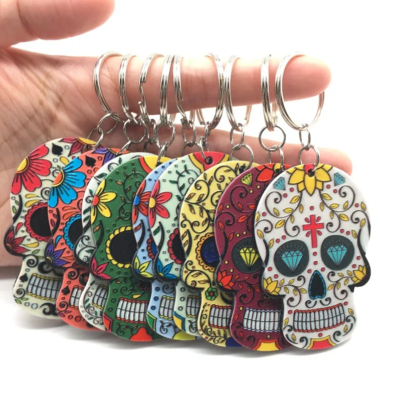Брелок Calavera с сахарным черепом сладкий причудливый брелок цепочка для ключей