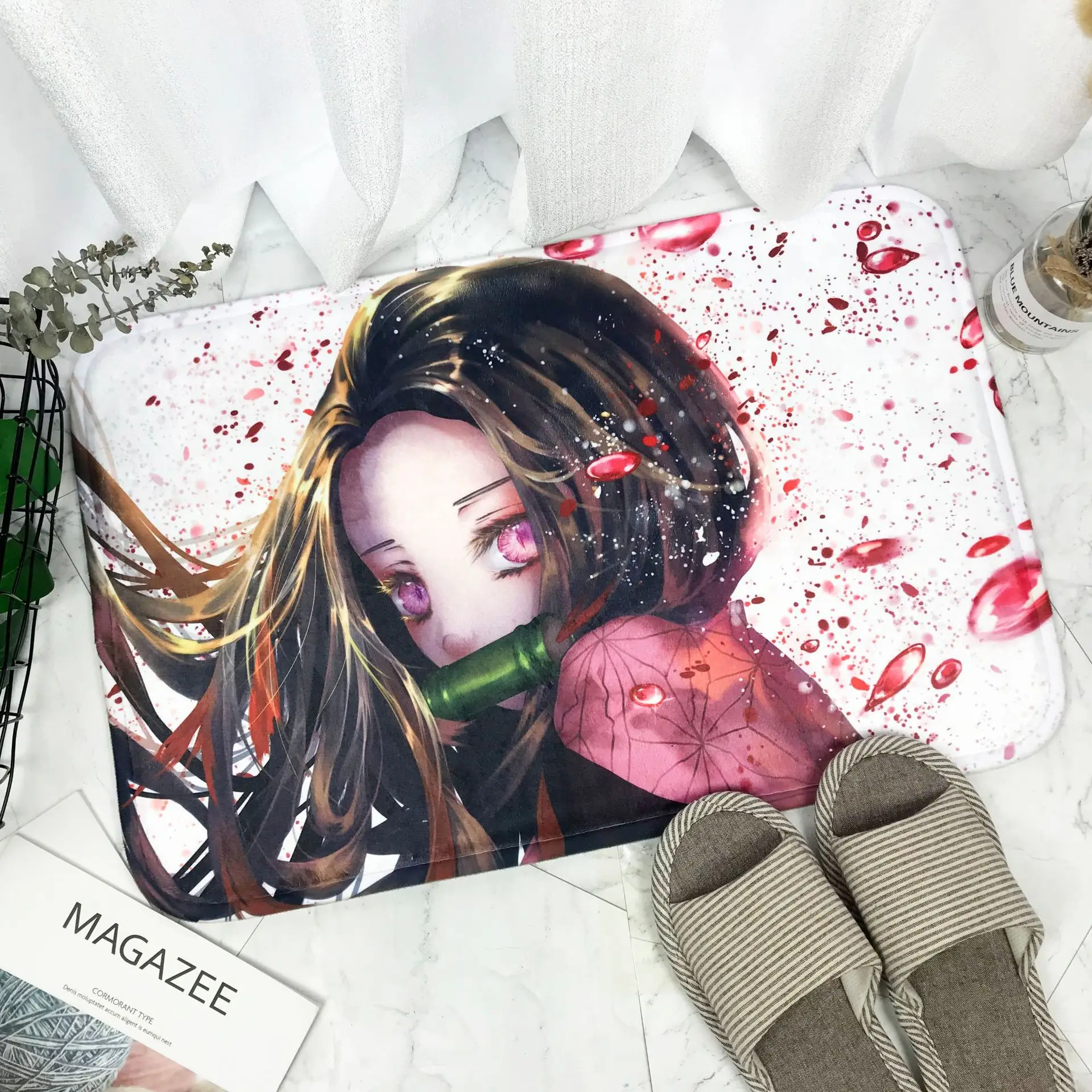 60*40CM Anime Demon Slayer Kimetsu no Yaiba figure Kamado Nezuko carpet pad Model Shower Room Gift 
60*40CM Anime Demon Slayer Kimetsu no Yaiba figure Kamado Nezuko carpet pad Model Shower Room Gift