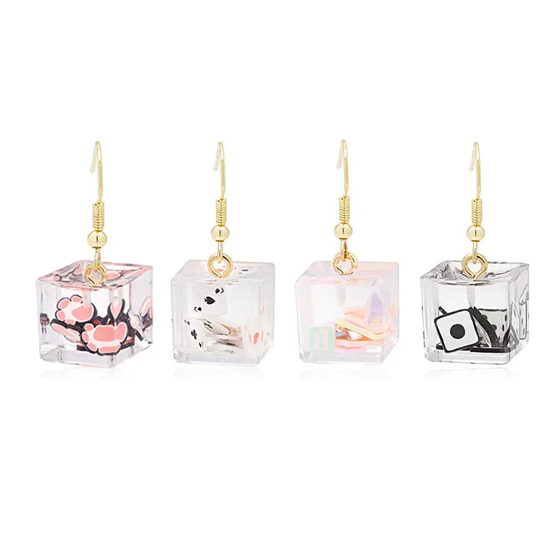 New Funny Cute Clear Square Poker Card Acrylic Dangle Earrings For Women Girls Playing Card Drop Earrings Fashion Jewelry Gifts
New Funny Cute Clear Square Poker Card Acrylic Dangle Earrings For Women Girls Playing Card Drop Earrings Fashion Jewelry Gifts