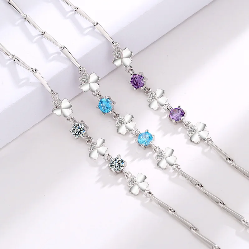 S925 Silver Flower Women Bracelet Transparent Cubic Zircon Silver Bracelet Girls Party Luxury Jewelry Chain DIY Gift Charm
S925 Silver Flower Women Bracelet Transparent Cubic Zircon Silver Bracelet Girls Party Luxury Jewelry Chain DIY Gift Charm