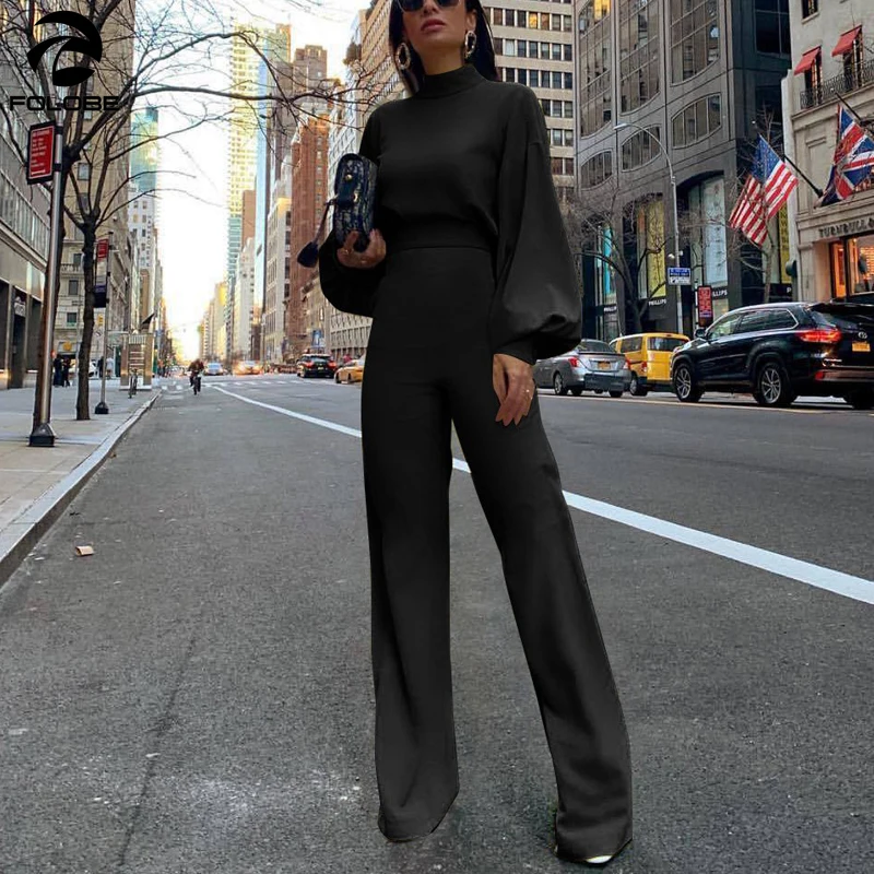 FOLOBE Women Autumn Fashion Elegant Office Lady Workwear Casual Long Jumpsuits High Neck Lantern Sleeve Wide Leg Overalls
FOLOBE Women Autumn Fashion Elegant Office Lady Workwear Casual Long Jumpsuits High Neck Lantern Sleeve Wide Leg Overalls