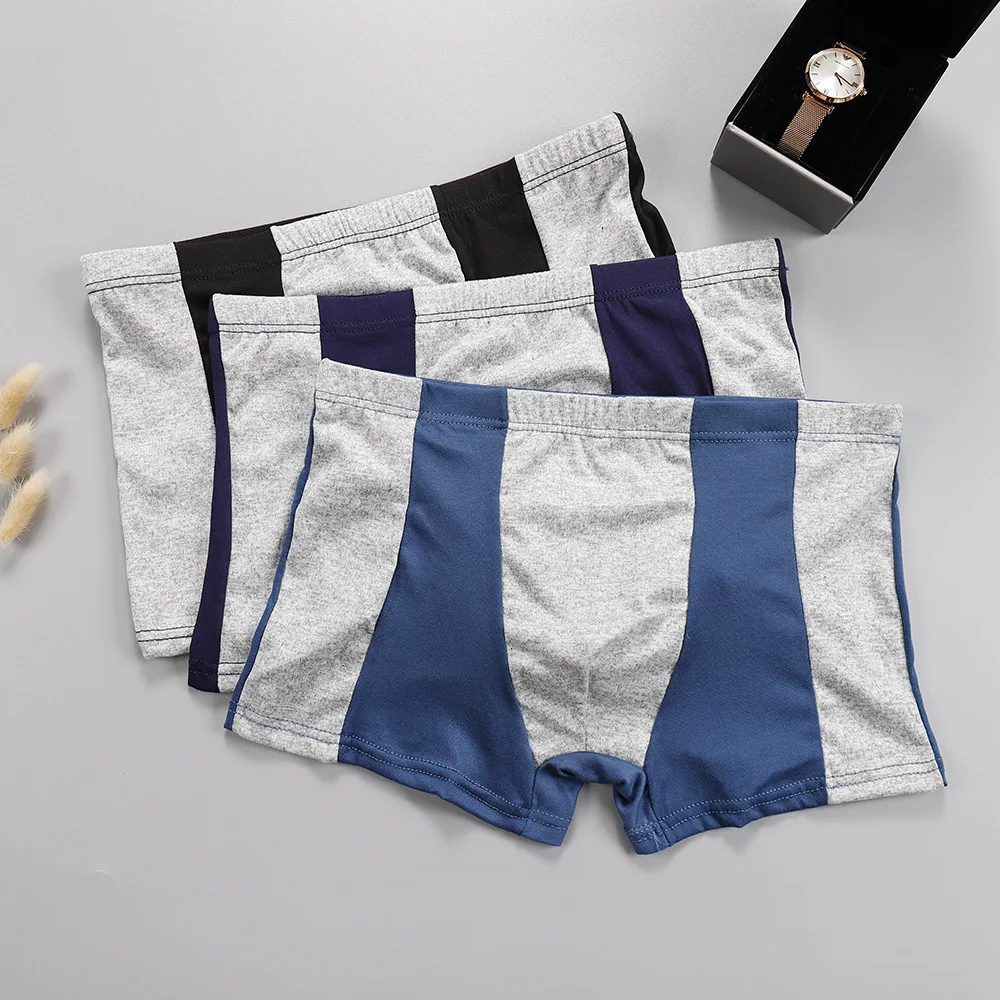 3Piece New Men's Underwear Men's Flat Pants Comfortable Mid-waist Quartet Pants