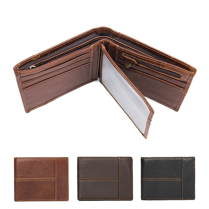 Men's Wallet Retro First Layer Cowhide Oil Wax Stitching Wallet New Multifunction Zipper Short Wallet High Capacity Card Package 
Men's Wallet Retro First Layer Cowhide Oil Wax Stitching Wallet New Multifunction Zipper Short Wallet High Capacity Card Package