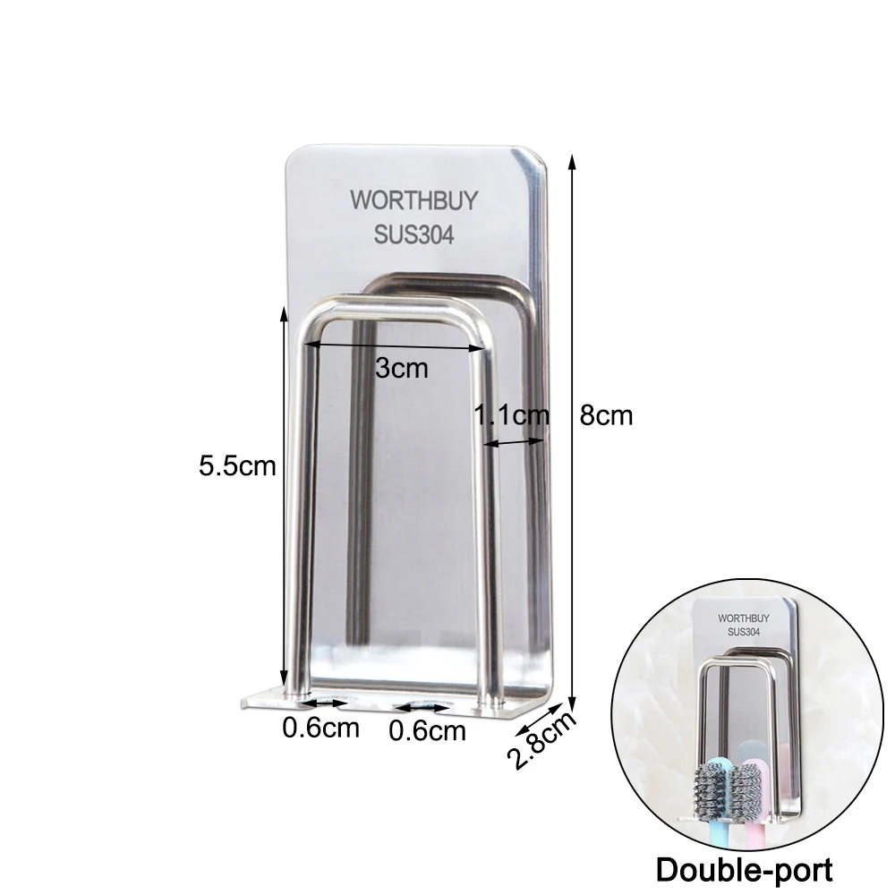 Toothbrush Holder Stainless Steel Toothpaste Holder Sticky Hooks for Cups Stand Toilet Shaver Organizer Bathroom Storage Rack
Toothbrush Holder Stainless Steel Toothpaste Holder Sticky Hooks for Cups Stand Toilet Shaver Organizer Bathroom Storage Rack
