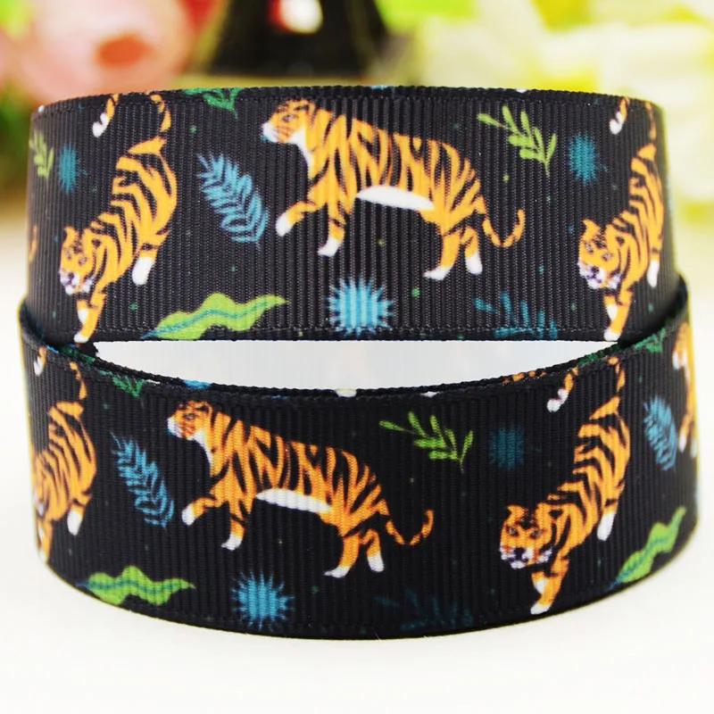 Репсовая вечерние та с принтом тигра 22 мм 25 38 75 10 ярдов|Ленты для шитья| |