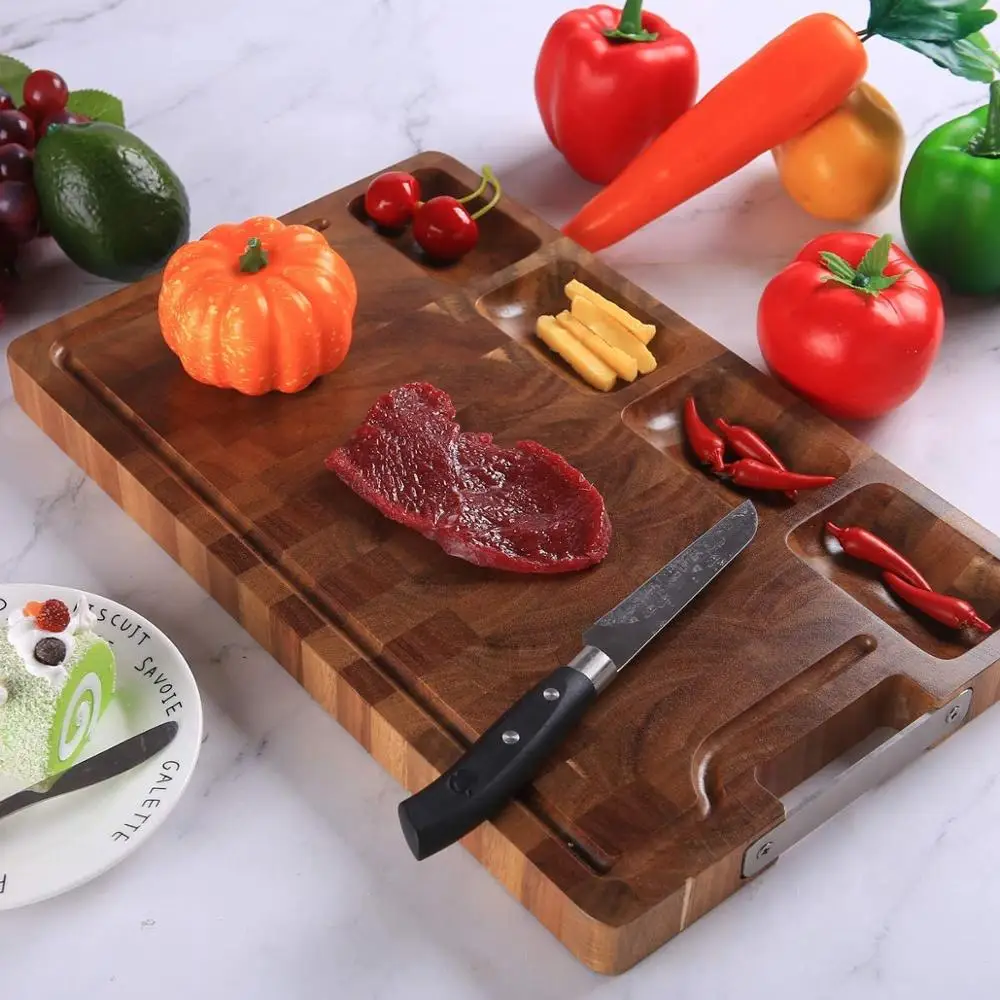 Acacia Wood Cutting Board for Kitchen, Cheese Charcuterie Board with 4 Built-in Compartments and Juice Grooves 40x25x3cm
Acacia Wood Cutting Board for Kitchen, Cheese Charcuterie Board with 4 Built-in Compartments and Juice Grooves 40x25x3cm