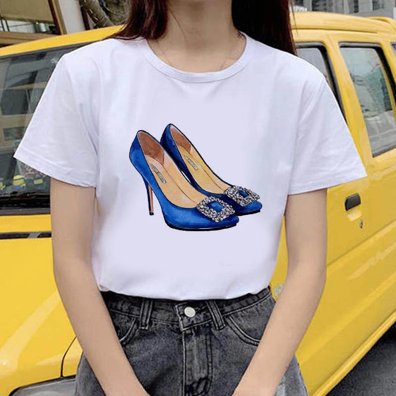 Women's T-shirt high-heeled shoes fashion graphic T-shirt women Fashion Soft Casual White T shirts Tops
Women's T-shirt high-heeled shoes fashion graphic T-shirt women Fashion Soft Casual White T shirts Tops