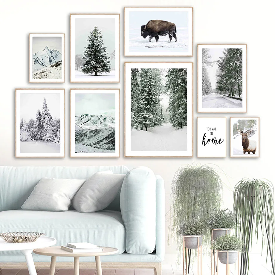 Winter Landscape Deer Cow Pine Tree Snow Wall Art Canvas Painting Nordic Posters And Prints Wall Pictures For Living Room Decor
Winter Landscape Deer Cow Pine Tree Snow Wall Art Canvas Painting Nordic Posters And Prints Wall Pictures For Living Room Decor