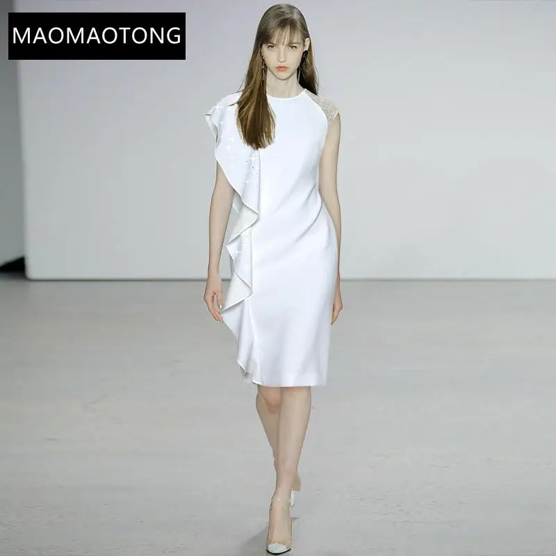 Fashion Designer Dress Summer Women's Round Neck Splicing Ruffle Beading Solid Color Slim Midi Party Dress
Fashion Designer Dress Summer Women's Round Neck Splicing Ruffle Beading Solid Color Slim Midi Party Dress