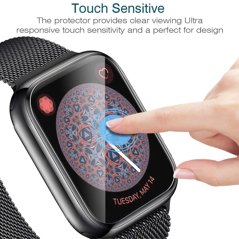 Screen Protector for Apple Watch 44mm 40mm series 5 4 3 Max Coverage Anti-Scratch Flexible TPU Clear Film iwatch Protective | Наручные