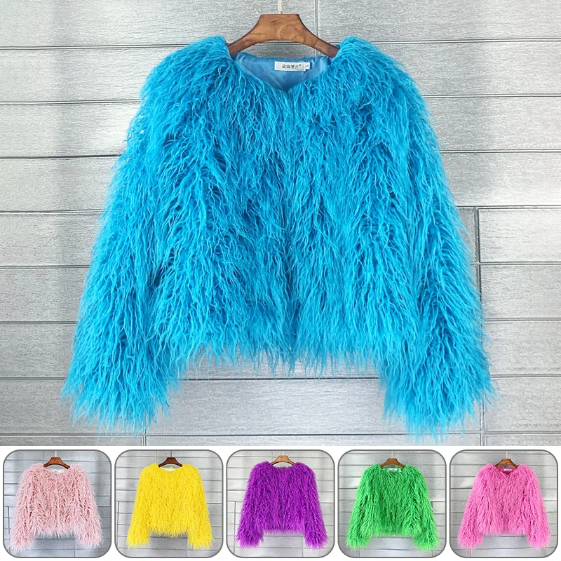 Elegant Faux Fur Coat Cape Women Beach Wool Fur Jacket Shaggy Sheepskin Artificial Faux Long Fur Coats Warm Outwear
Elegant Faux Fur Coat Cape Women Beach Wool Fur Jacket Shaggy Sheepskin Artificial Faux Long Fur Coats Warm Outwear