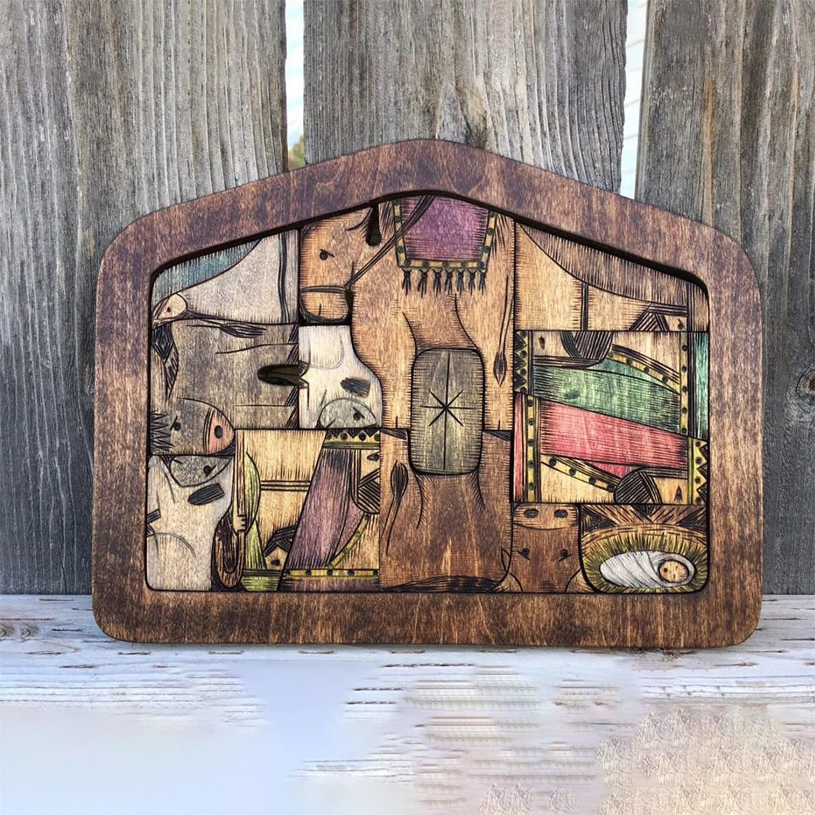 Wooden Jesus Puzzles Nativity Puzzle With Wood Burned Design Home Decoration Accessories For Kids Boy Girl Gift
Wooden Jesus Puzzles Nativity Puzzle With Wood Burned Design Home Decoration Accessories For Kids Boy Girl Gift