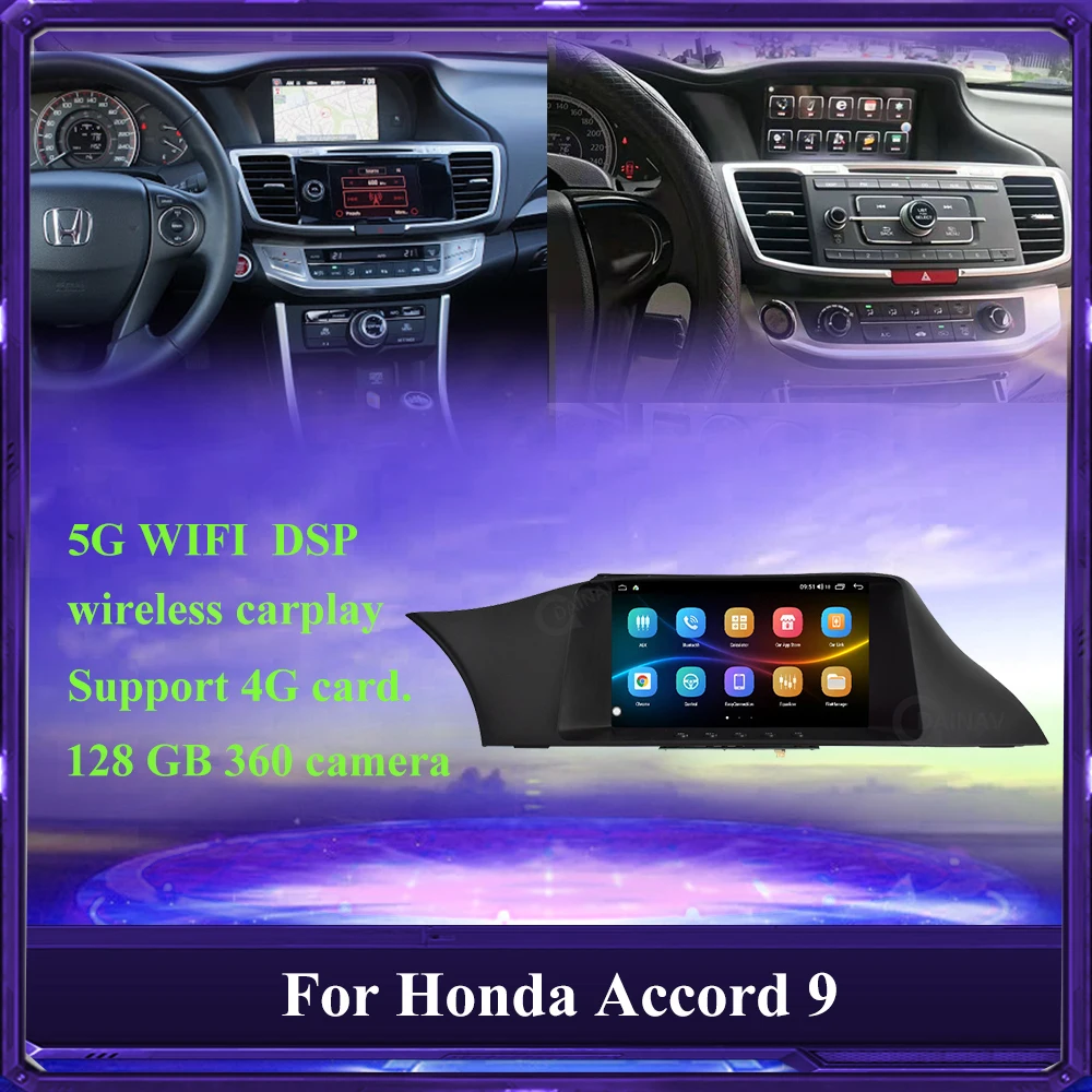 Автомагнитола 2 Din 128 ГБ Android для Honda Accord 9 автомобильное радио GPS навигация