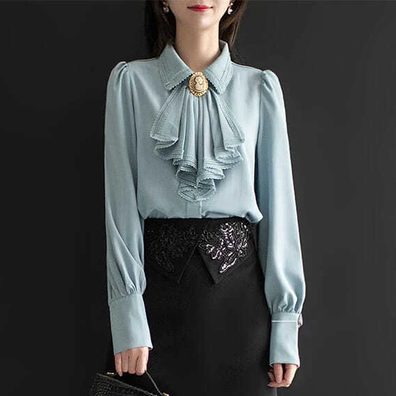 White satin shirt female design sense Hong Kong style casual long-sleeved drape professional temperament shirt spring 2021 new
White satin shirt female design sense Hong Kong style casual long-sleeved drape professional temperament shirt spring 2021 new