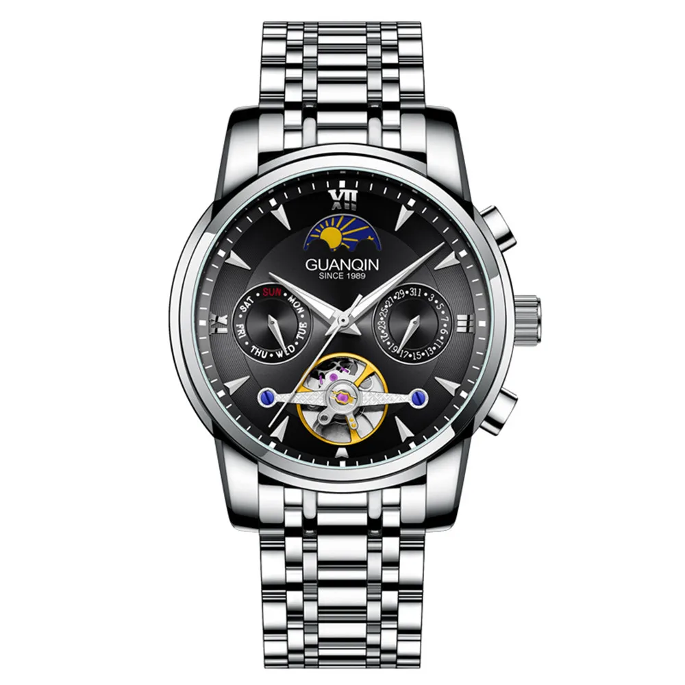 Часы наручные GUANQIN Мужские автоматические, брендовые Роскошные Механические Спортивные наручные часы с турбийоном 
Часы наручные GUANQIN Мужские автоматические, брендовые Роскошные Механические Спортивные наручные часы с турбийоном