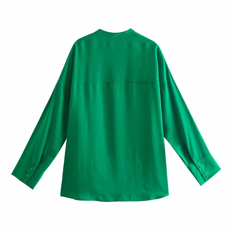 Linen Shirt Za Oversize Women Green Round Neck Long Sleeve Women Shirt Single-breasted Front Pocket Design Casual Office Shirt 
Linen Shirt Za Oversize Women Green Round Neck Long Sleeve Women Shirt Single-breasted Front Pocket Design Casual Office Shirt