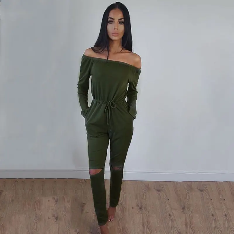 2020 New Feminino Off-Shoulder Rompers Summer Women Jumpsuit Hole Playsuits Overalls Bodysuit Jumpsuits
2020 New Feminino Off-Shoulder Rompers Summer Women Jumpsuit Hole Playsuits Overalls Bodysuit Jumpsuits