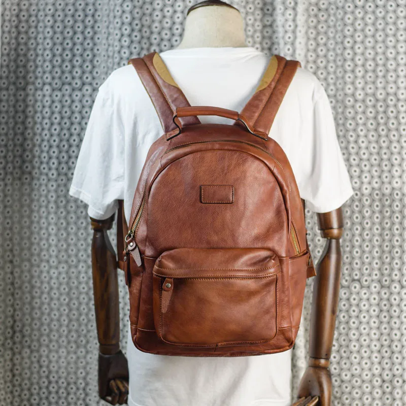 Simple retro men's genuine leather backpack natural first layer cowhide casual large-capacity business computer bag backpack
Simple retro men's genuine leather backpack natural first layer cowhide casual large-capacity business computer bag backpack