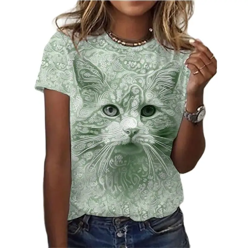 T-shirt Short Sleeve Women's Crew Neck, Summer and Oversized, 3D Printed Cat, Harajuku, Unisex, 6xl
T-shirt Short Sleeve Women's Crew Neck, Summer and Oversized, 3D Printed Cat, Harajuku, Unisex, 6xl