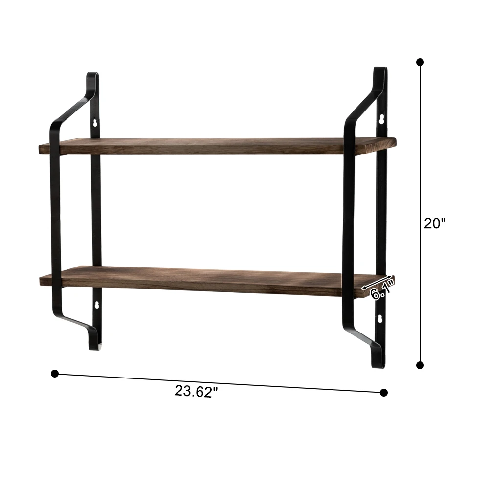 2 Tiers Floating Shelves Wall Mounted Industrial Wall Shelves for Living Room Bedroom Kitchen Entryway Wood Storage Shelf
2 Tiers Floating Shelves Wall Mounted Industrial Wall Shelves for Living Room Bedroom Kitchen Entryway Wood Storage Shelf