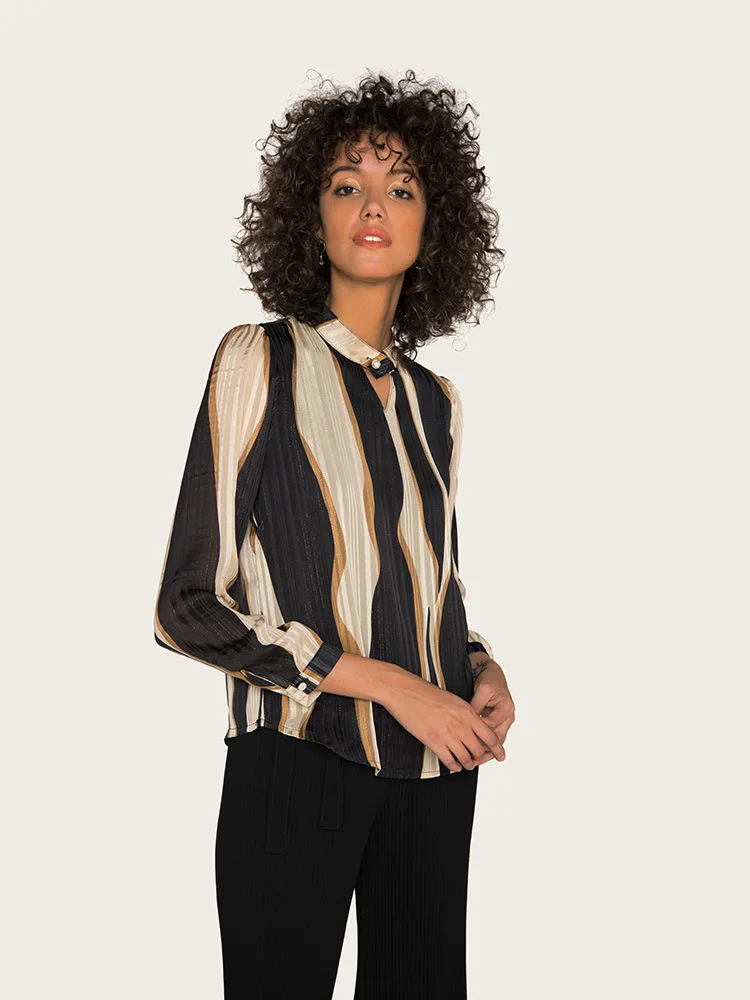 Striped Blouse Women Long Sleeve V Neck Striped Vintage Office Shirt Summer Chiffon Blouse Elegant Work Wear Slim Shirts Blouse
Striped Blouse Women Long Sleeve V Neck Striped Vintage Office Shirt Summer Chiffon Blouse Elegant Work Wear Slim Shirts Blouse