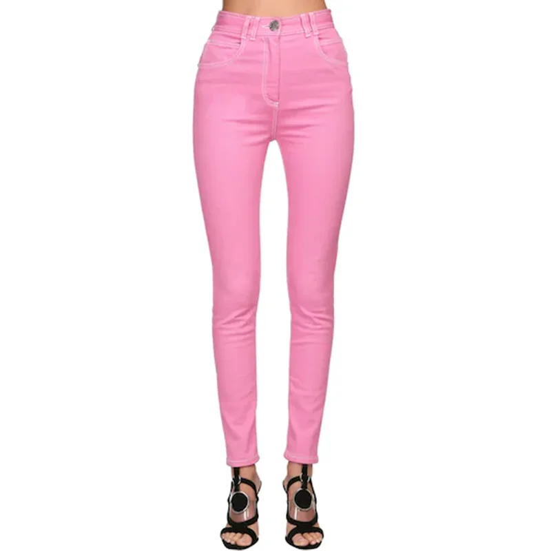 High Quality Newest Nice Designer Jeans Women's Top Stitching Contrast Pink Denim Jeans Pants
High Quality Newest Nice Designer Jeans Women's Top Stitching Contrast Pink Denim Jeans Pants