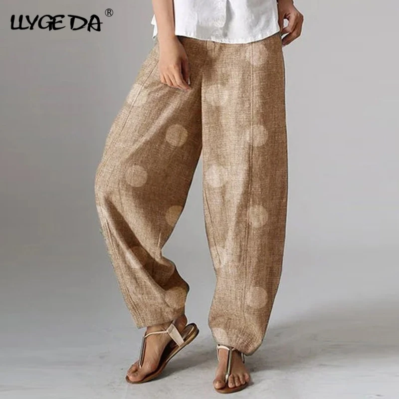 Blended Cotton Polka Dot Print Women's Pants Loose Ankle-length Wide-leg Trousers For Female 2021 Summer Autumn Fashion Pant
Blended Cotton Polka Dot Print Women's Pants Loose Ankle-length Wide-leg Trousers For Female 2021 Summer Autumn Fashion Pant