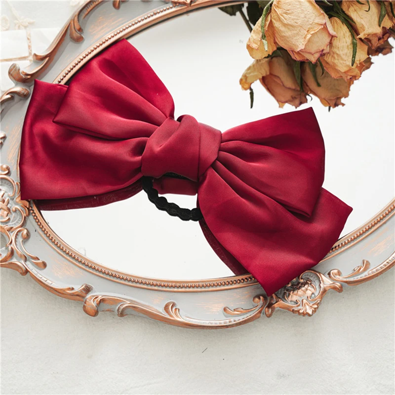1Pcs New Bows Ponytail Holder Scrunchies Hair Rope Big Bow Satin Hair Ring Ties Rubber band Hairband Solid Hair Accessories
1Pcs New Bows Ponytail Holder Scrunchies Hair Rope Big Bow Satin Hair Ring Ties Rubber band Hairband Solid Hair Accessories