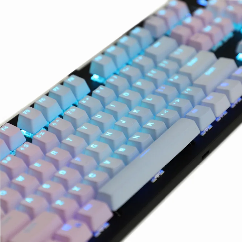 PBT Backlight Keycaps 104 Keys Rainbow Translucent Mechanical Keyboard Key Cap Universal Column For Cherry MX Annie Keyboard 
PBT Backlight Keycaps 104 Keys Rainbow Translucent Mechanical Keyboard Key Cap Universal Column For Cherry MX Annie Keyboard