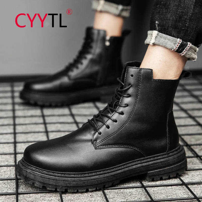 CYYTL Leather Fashion Winter Ankle Men's Boots High Top Tooling Motorcycle Outdoor Walking Shoes Waterproof Male Combat Botas
CYYTL Leather Fashion Winter Ankle Men's Boots High Top Tooling Motorcycle Outdoor Walking Shoes Waterproof Male Combat Botas