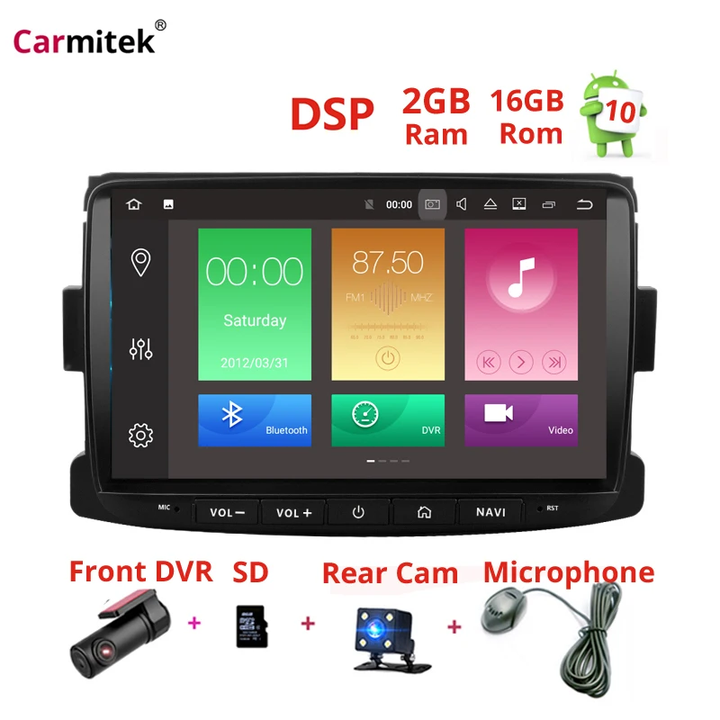 Android 10 DSP ips авто радио для Dacia Sandero Duster Renault DOKKER Captur Lada Xray2 Logan 2 навигация