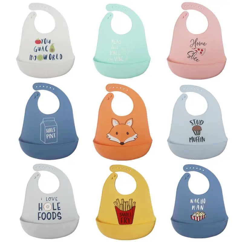 Baby Waterproof Silicone Bibs Adjustable Cute Burp Cloths Feeding Baby Saliva Towel Newborn Cartoon Aprons Baby Bibs Bandana 
Baby Waterproof Silicone Bibs Adjustable Cute Burp Cloths Feeding Baby Saliva Towel Newborn Cartoon Aprons Baby Bibs Bandana