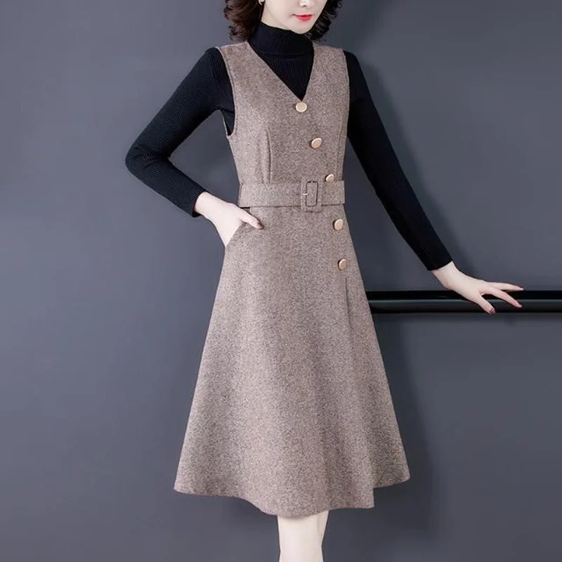Autumn Winter New Fashion Streetwear Two Piece Sets Sweater Wool Knee-Length Dresses Belt Elegant Party Suit Vestidos Y897
Autumn Winter New Fashion Streetwear Two Piece Sets Sweater Wool Knee-Length Dresses Belt Elegant Party Suit Vestidos Y897