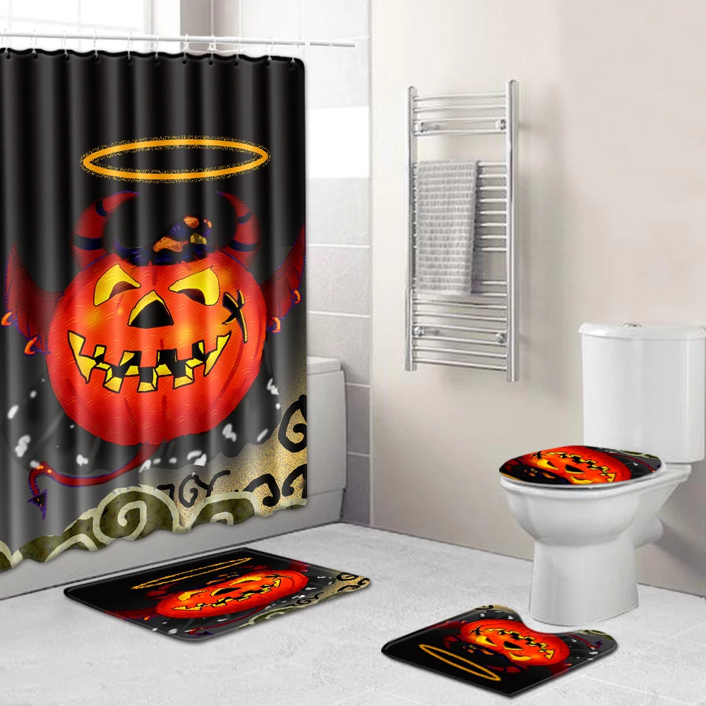Home Decor 3D Shower Curtains Set Halloween Bathroom Accessories Set Shower Curtain with Bath Mat Set for Home Bathroom
Home Decor 3D Shower Curtains Set Halloween Bathroom Accessories Set Shower Curtain with Bath Mat Set for Home Bathroom