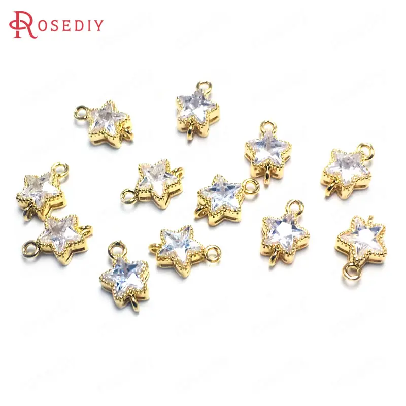 (38356)10PCS 7.5MM 24K Champagne Gold Color Brass and Zircon Star Charms Pendants High Quality Diy Jewelry Findings Accessories
(38356)10PCS 7.5MM 24K Champagne Gold Color Brass and Zircon Star Charms Pendants High Quality Diy Jewelry Findings Accessories