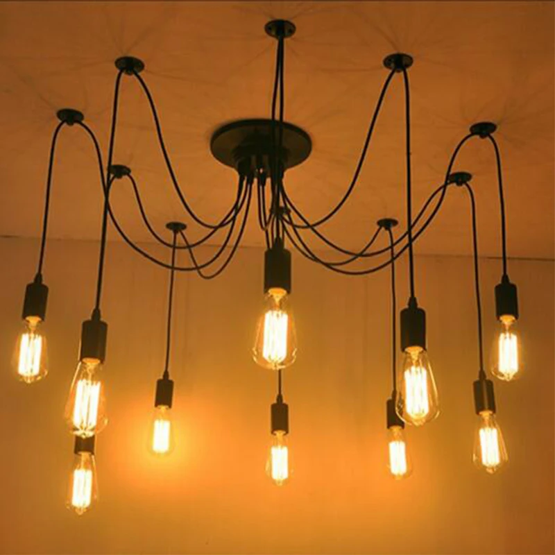 Retro Spider Chandelier Black Cord Multiple Light Sources Simple Pendant Lamp Dining Room Coffee 1.5m Wire Spider Pendant Lights
Retro Spider Chandelier Black Cord Multiple Light Sources Simple Pendant Lamp Dining Room Coffee 1.5m Wire Spider Pendant Lights