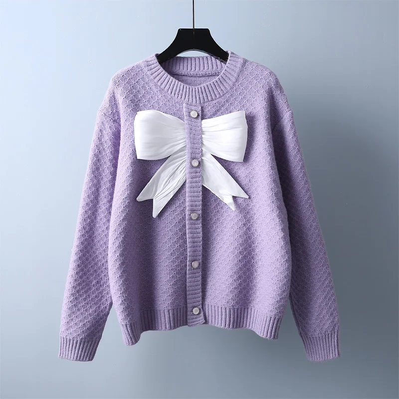 Sweet Style Bow Knitted Women Sweater Cardigan Autumn Winter New 2021 Solid Thicken Warm Female Outwear Coats Tops
Sweet Style Bow Knitted Women Sweater Cardigan Autumn Winter New 2021 Solid Thicken Warm Female Outwear Coats Tops