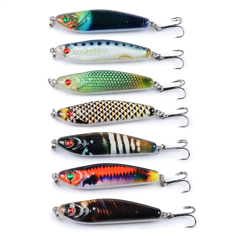 Lixada 7PCS Artificial Hard Fishing Lures Set 5.8cm 13.5g VIB with Treble Hooks 3D Eyes Lifelike fishing tackles | Спорт и
