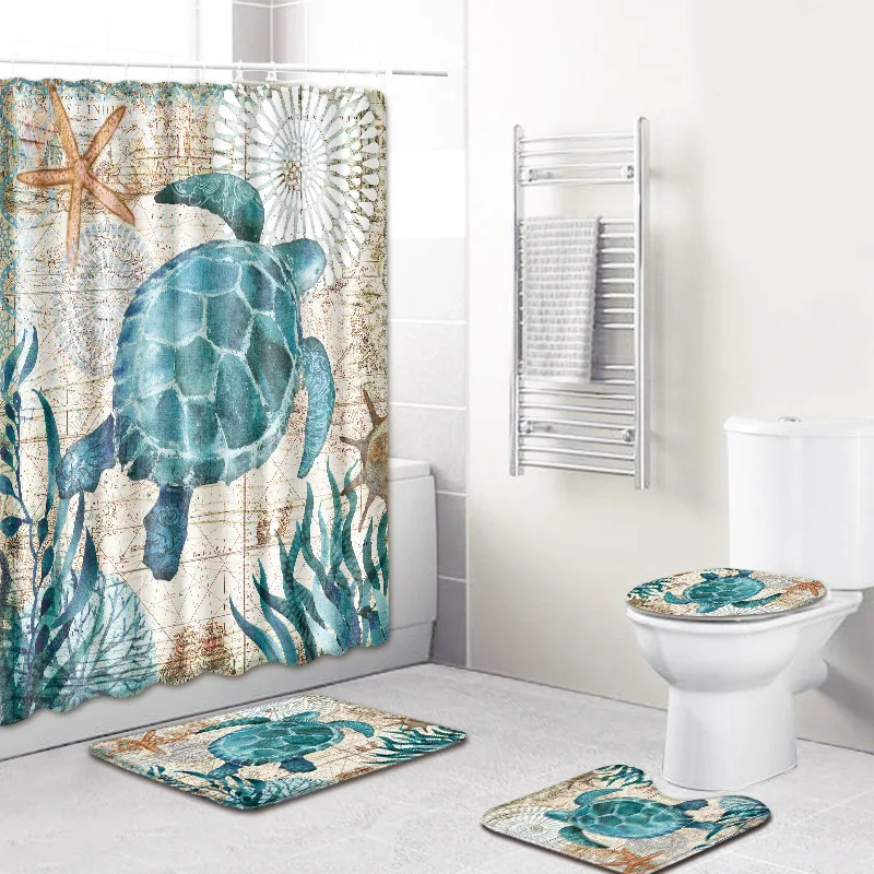 3D Marine Life 4pc Set Waterproof Shower Curtain Bathroom Shower Room 180x180 Bath Curtains Closestool Mat Home Farmhouse Decor
3D Marine Life 4pc Set Waterproof Shower Curtain Bathroom Shower Room 180x180 Bath Curtains Closestool Mat Home Farmhouse Decor