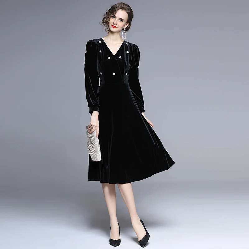 ZUOMAN Women Luxury Beading Velvet Dress Festa High Quality Long Elegant Office Party Robe Femme Vintage Designer Vestidos
ZUOMAN Women Luxury Beading Velvet Dress Festa High Quality Long Elegant Office Party Robe Femme Vintage Designer Vestidos