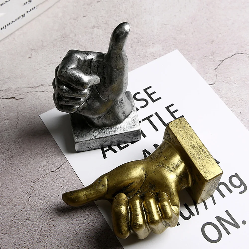 1pc Thumb Sign Ornament Gesture Model Home Resin Decoration Desktop Adornment for Sample Room Office Home Car (Copper)
1pc Thumb Sign Ornament Gesture Model Home Resin Decoration Desktop Adornment for Sample Room Office Home Car (Copper)